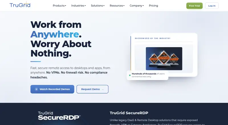 The TruGrid homepage