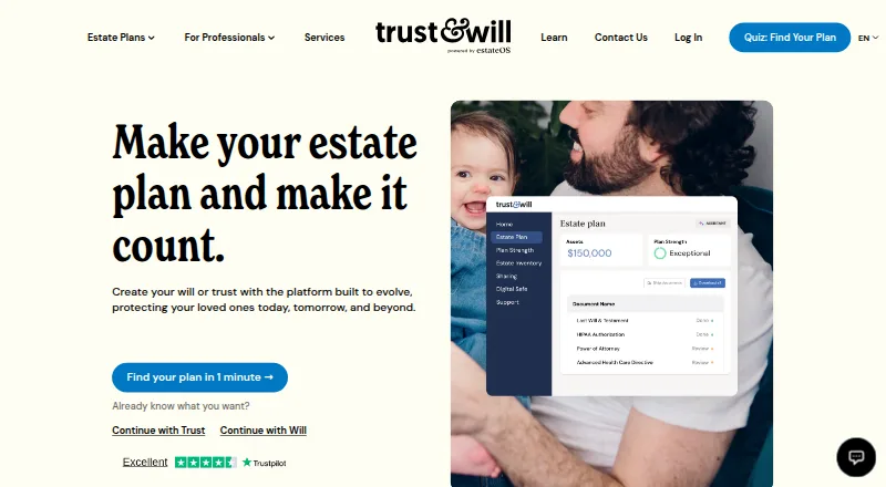 The Trust & Will homepage