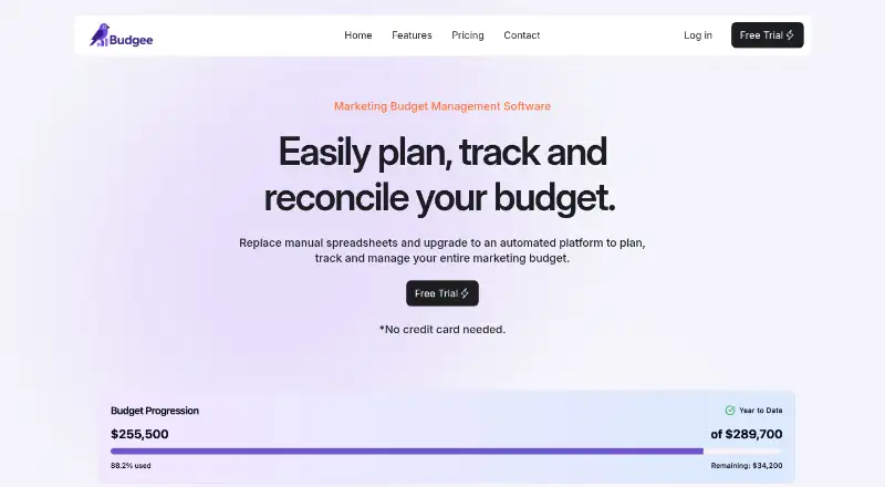 The Budgee homepage