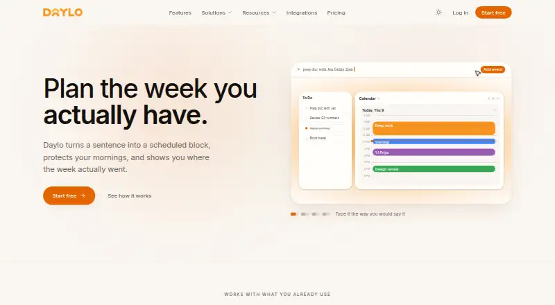 The Daylo homepage