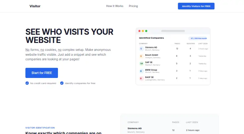 The Visitor homepage