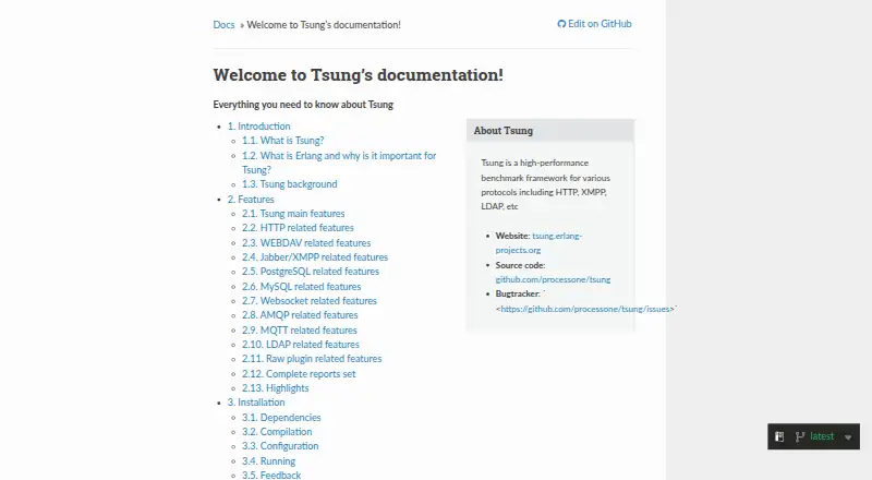 The Tsung homepage