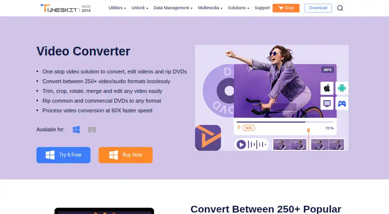 The TunesKit Video Converter homepage