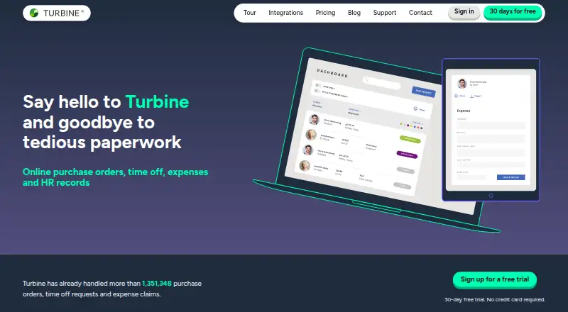 The Turbine homepage