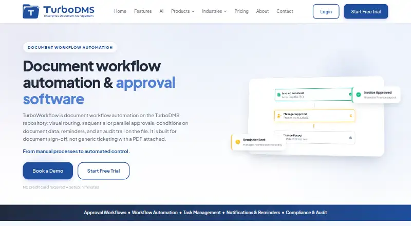 The TurboWorkflow homepage