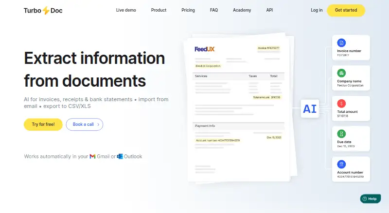 The TurboDoc homepage