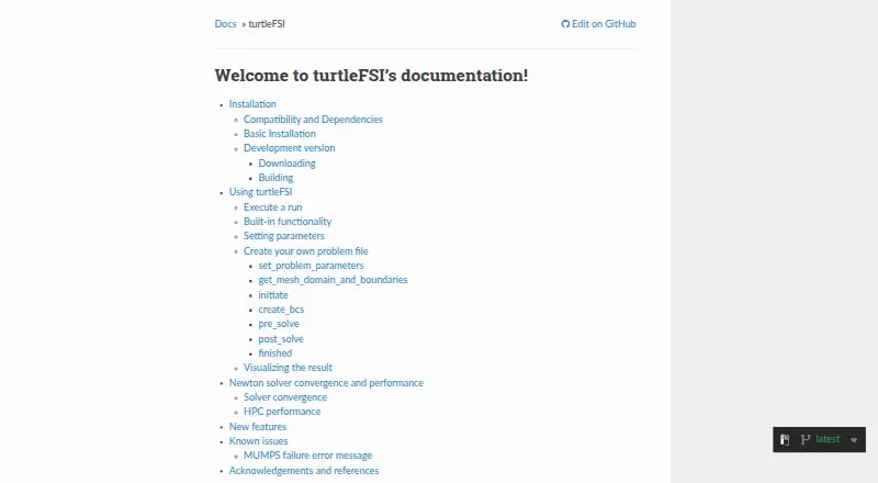 The turtleFSI homepage