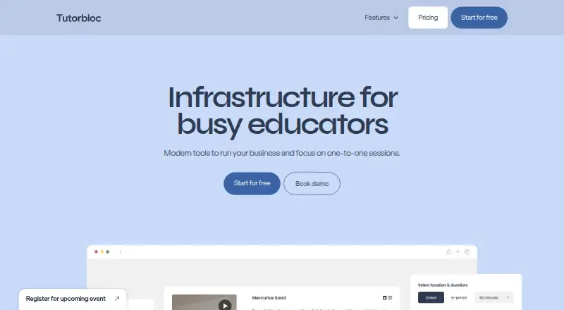 The Tutorbloc homepage