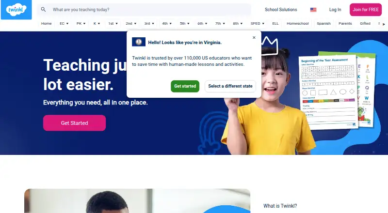 The Twinkl homepage
