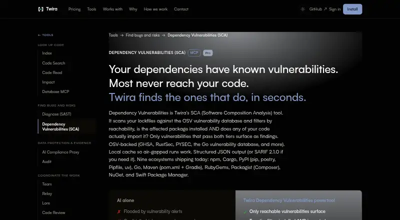The Twira Dependency Vulnerabilities homepage