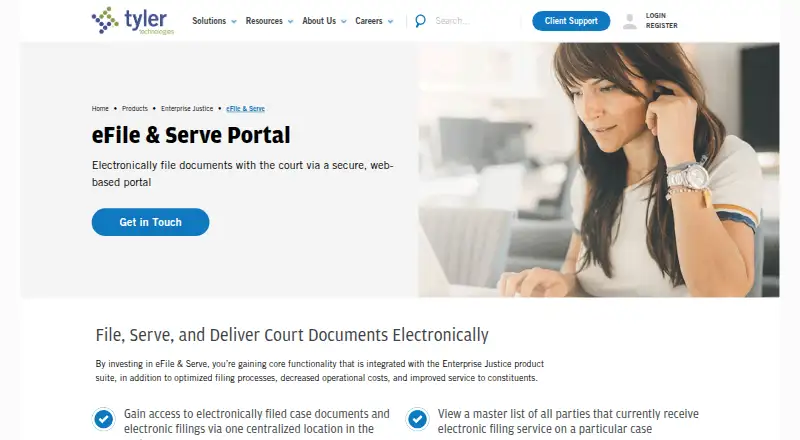 The Tyler eFile & Serve homepage