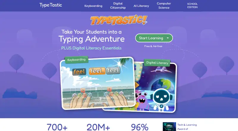The TypeTastic homepage