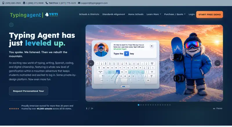 The Typing Agent homepage