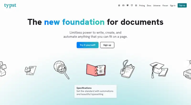 The Typst homepage