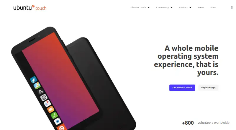 The Ubuntu Touch homepage