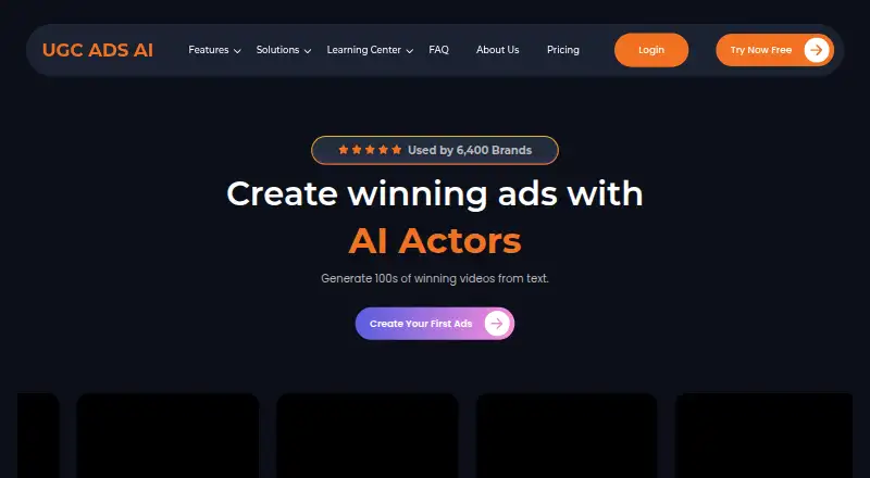 The UGC Ads AI homepage