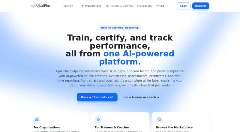 The UjuziPlus homepage