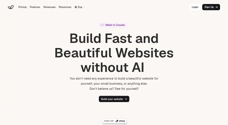 The Umso homepage