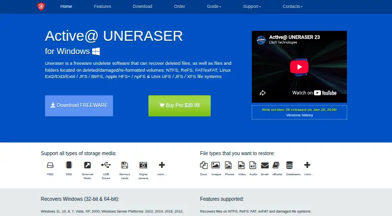 The Active@ Uneraser homepage