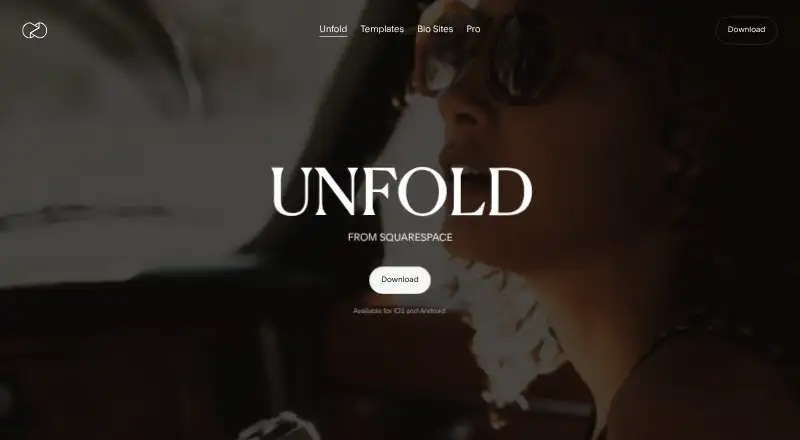The Unfold homepage