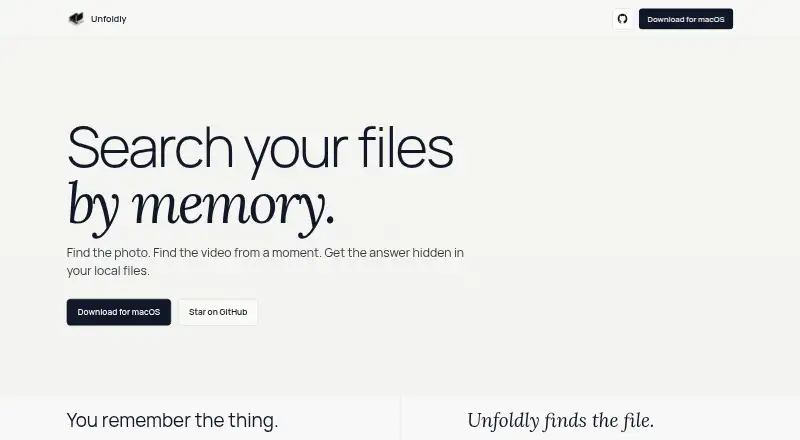 The Unfoldly homepage