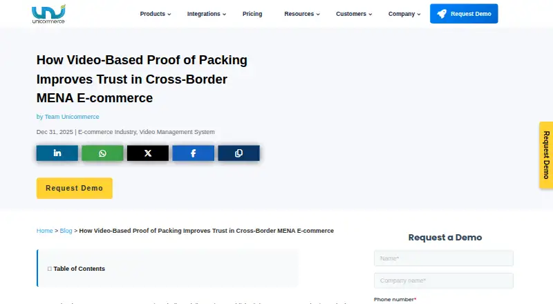The Unicommerce OMS homepage