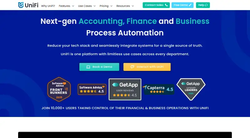 The UniFi homepage