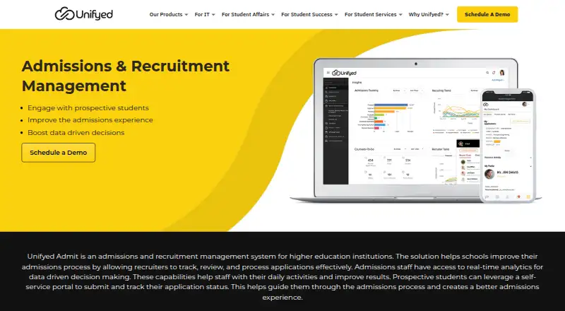 The Unifyed Admit homepage