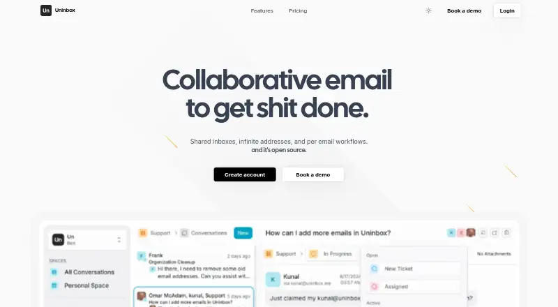 The UnInbox homepage