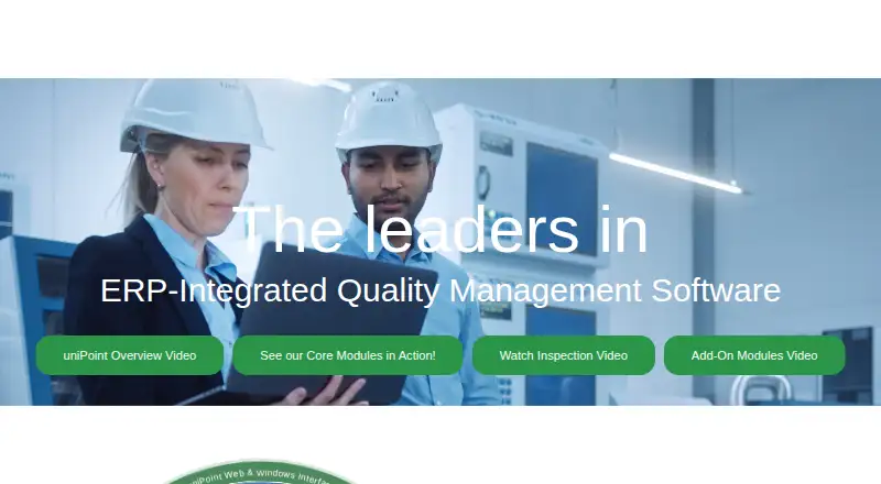 The uniPoint QMS homepage