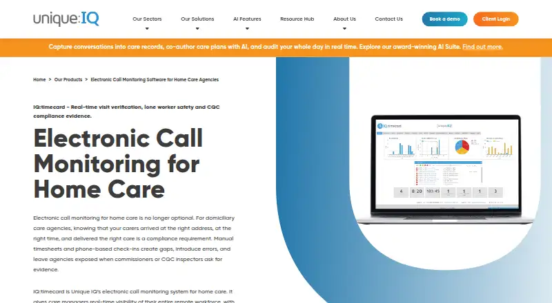 The IQ:timecard homepage