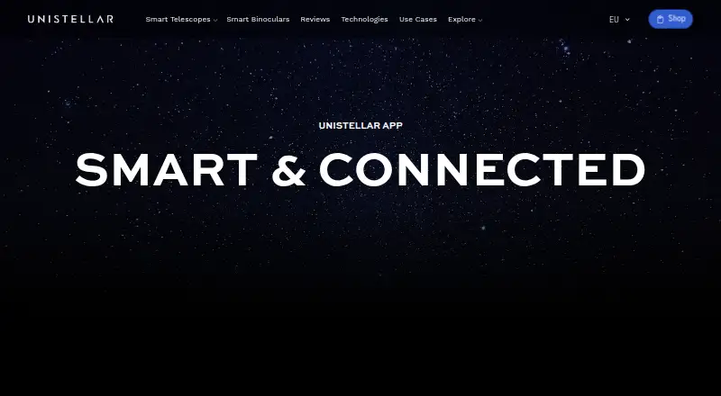 The UNISTELLAR App homepage