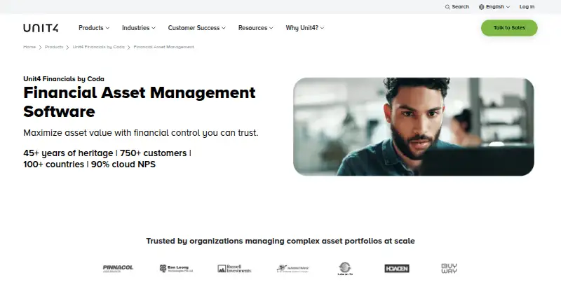 The Unit4 Financial Asset Management homepage