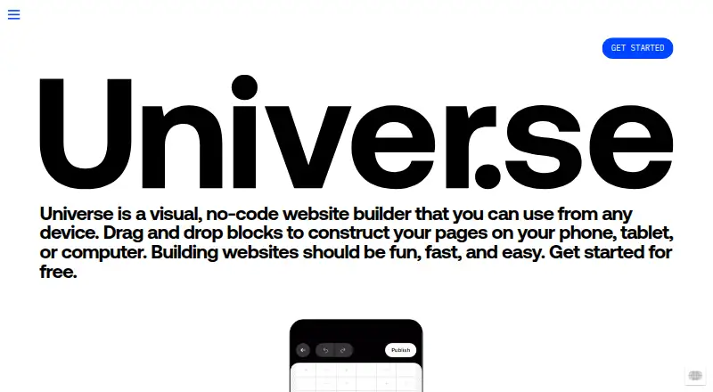 The Universe homepage