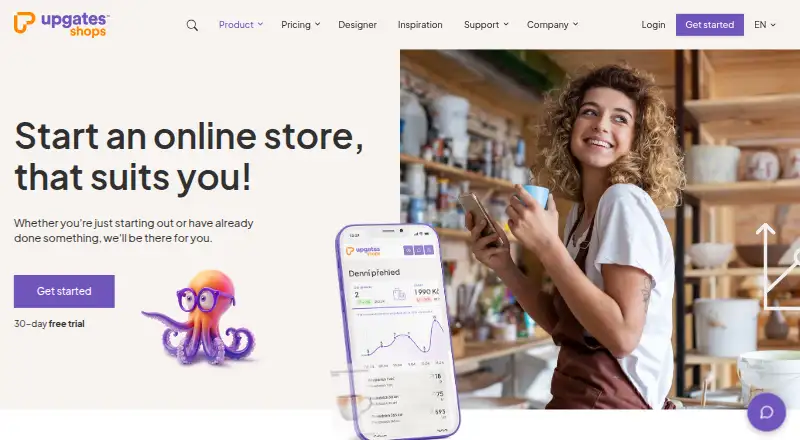 The Upgates homepage