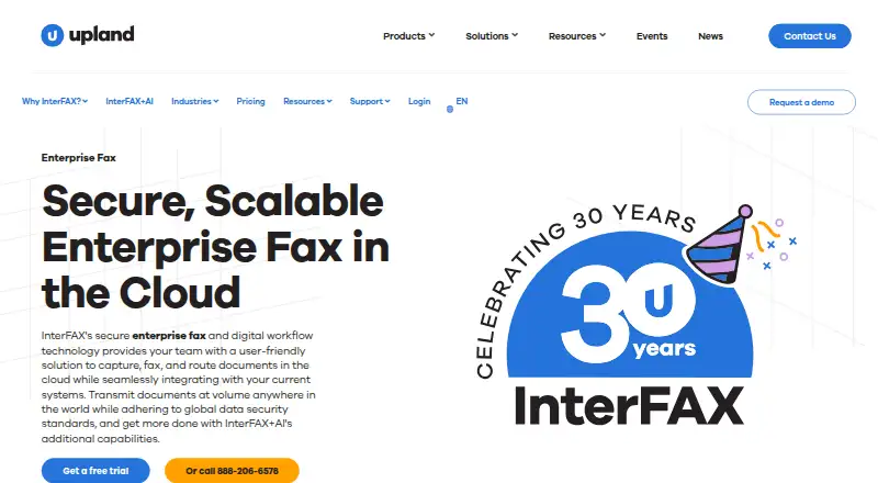 The InterFAX homepage