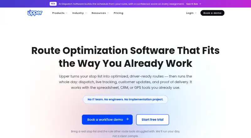 The Upper homepage