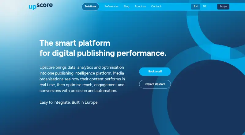 The Upscore homepage