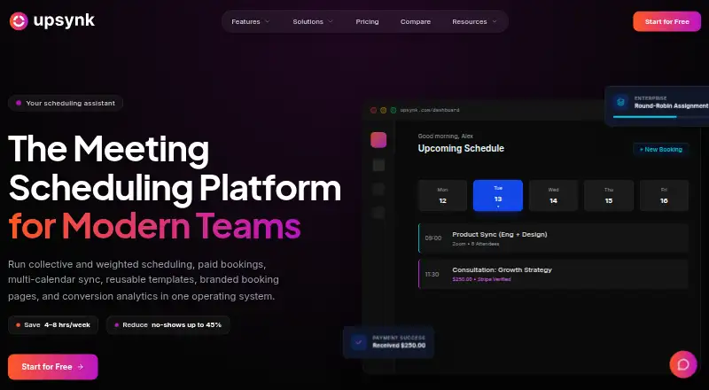 The UpSynk homepage