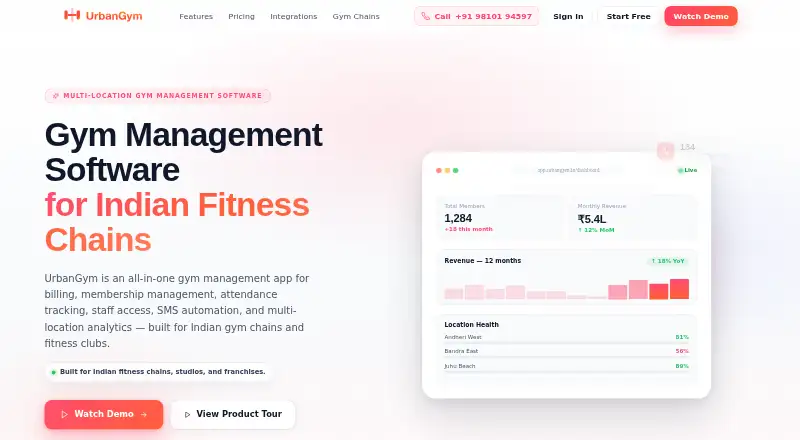 The UrbanGym homepage