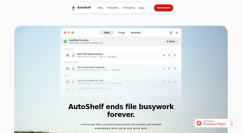 The AutoShelf homepage