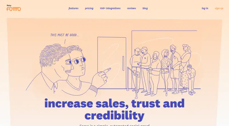 The Fomo homepage