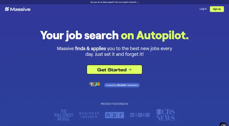 The Massive homepage