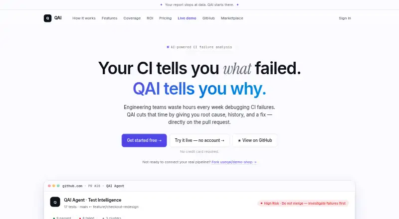 The QAI homepage
