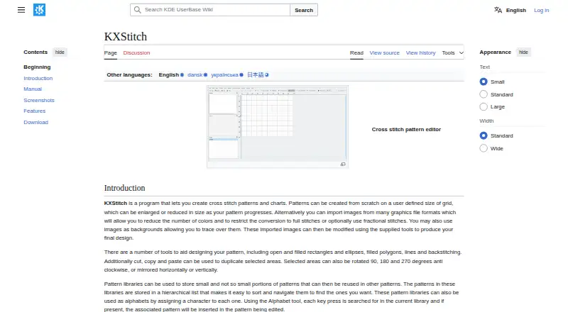 The KXStitch homepage