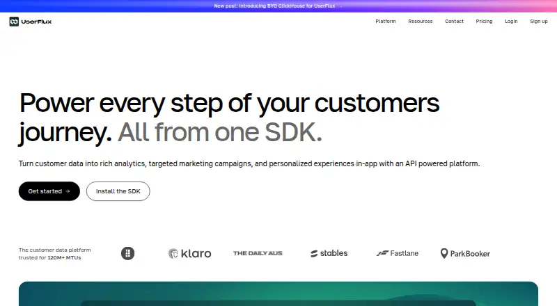 The UserFlux homepage