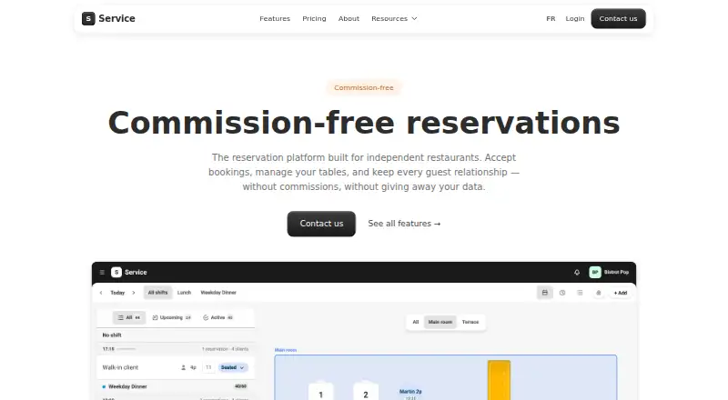 The Service homepage