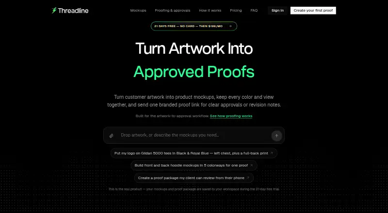 The Threadline homepage