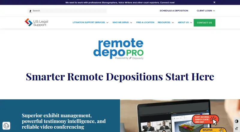 The RemoteDepo Pro homepage