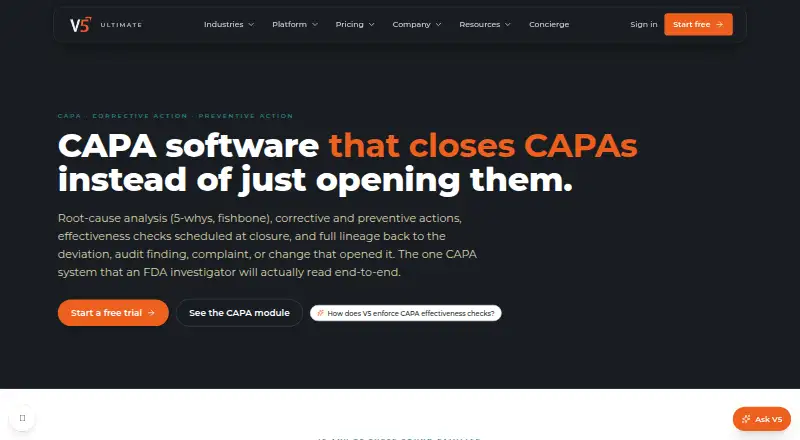The V5 Ultimate CAPA homepage